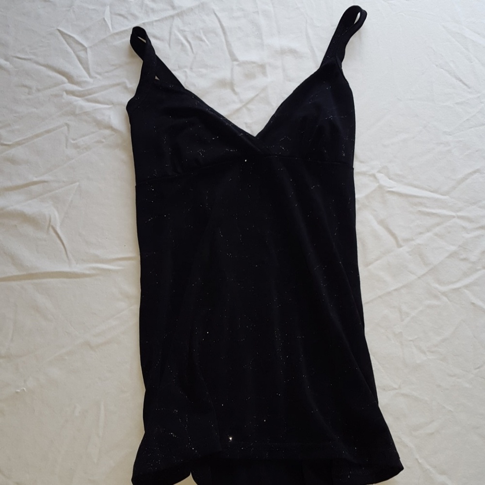 Sparkly  black tank top.